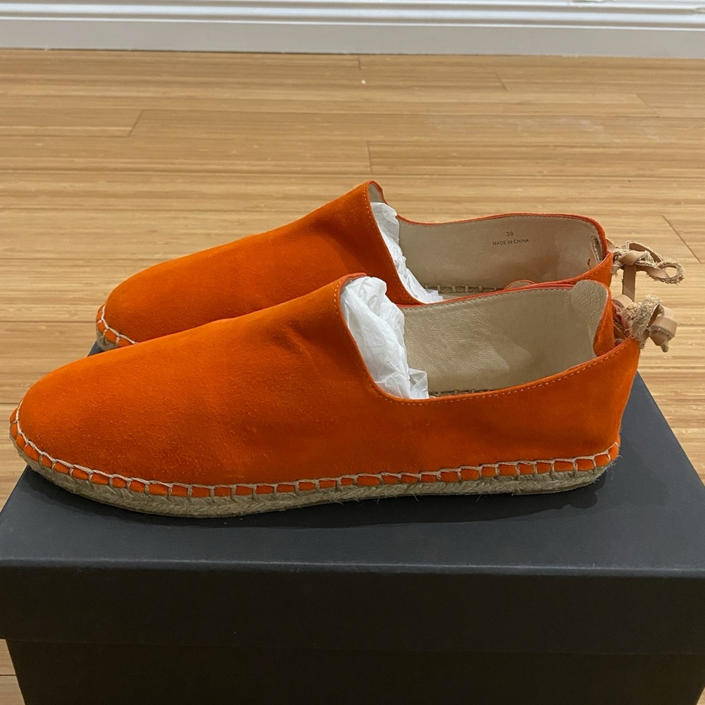 New House of Harlow Callan Espadrilles burnt orange Suede Flats Size 9